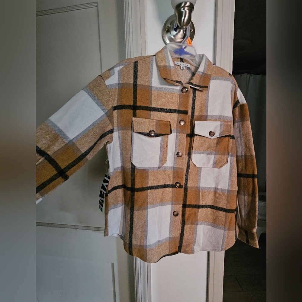 Hyfve Brown Plaid Utility Jacket